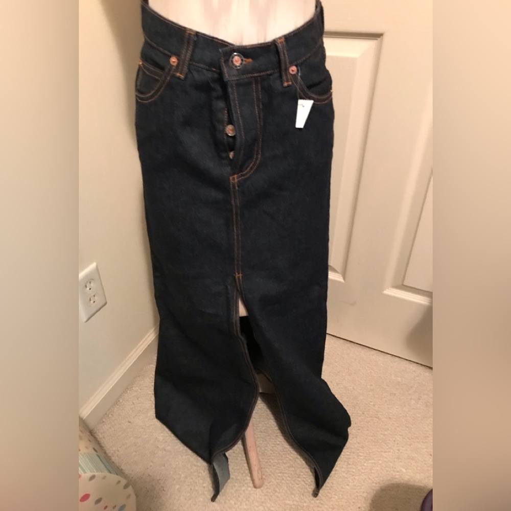 Earl Jeans Demin skirt nwt button front placket size XP $150